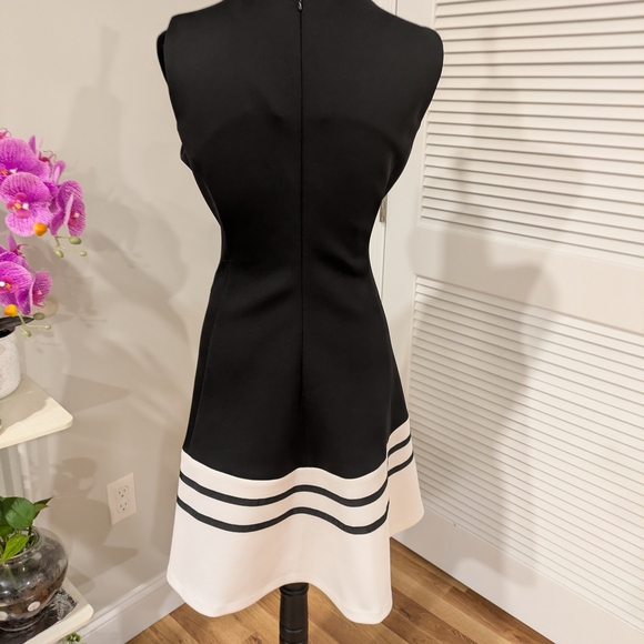 Calvin Klein Black and White Asymmetrical Dress Size 12 - Picture 2 of 3